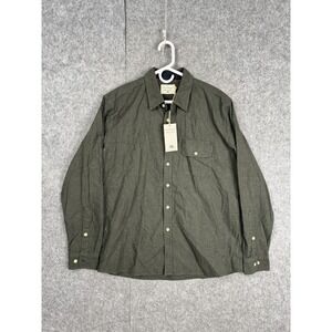Normal Brand Shirt Mens Large Green Chamois Woven Long Sleeve Button Up Casual